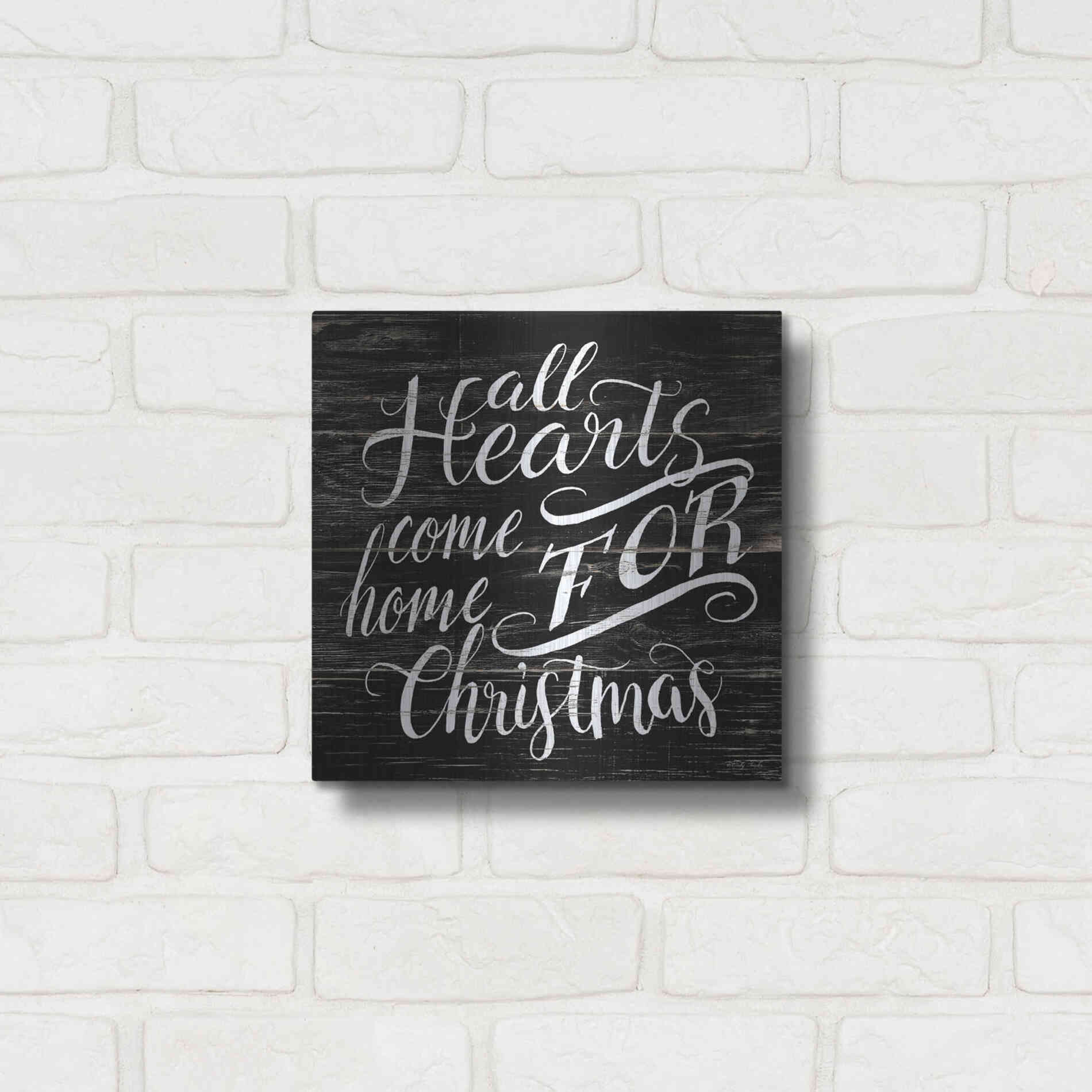Luxe Metal Art 'Home For Christmas' by Cindy Jacobs, Metal Wall Art,12x12