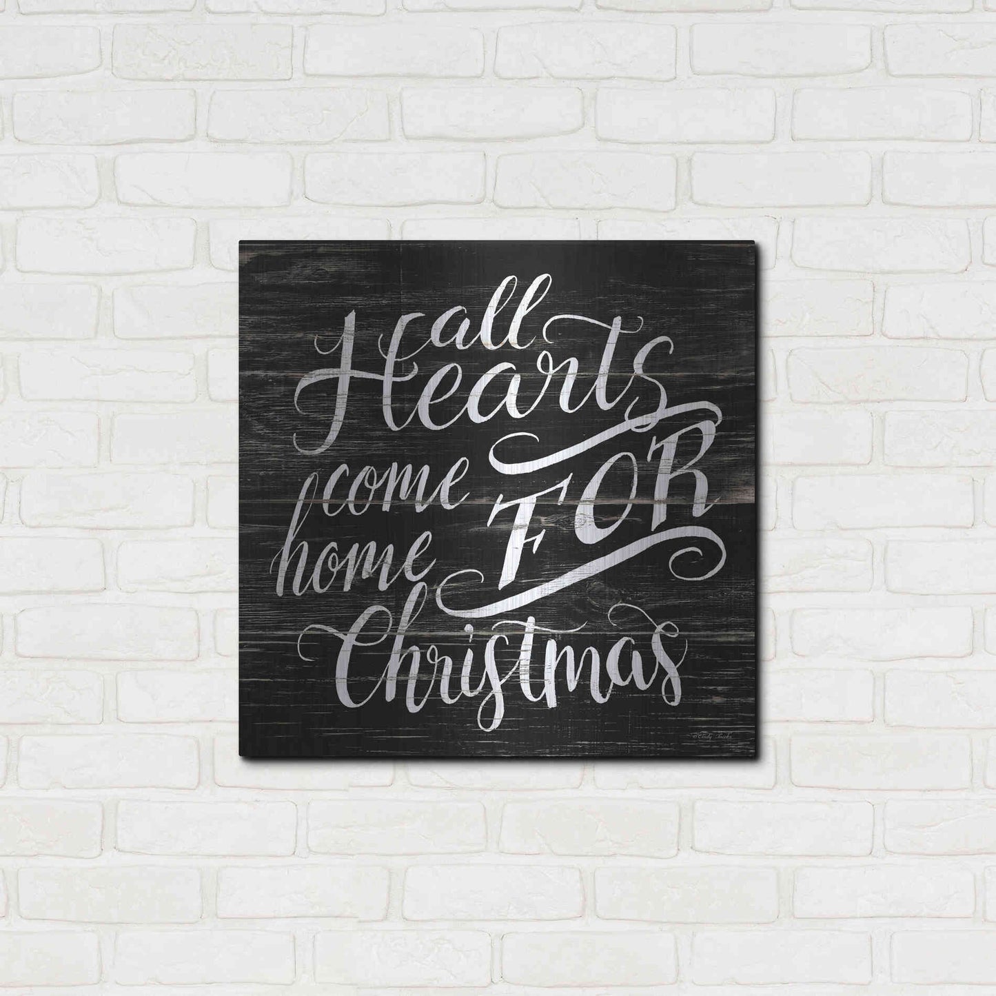 Luxe Metal Art 'Home For Christmas' by Cindy Jacobs, Metal Wall Art,24x24