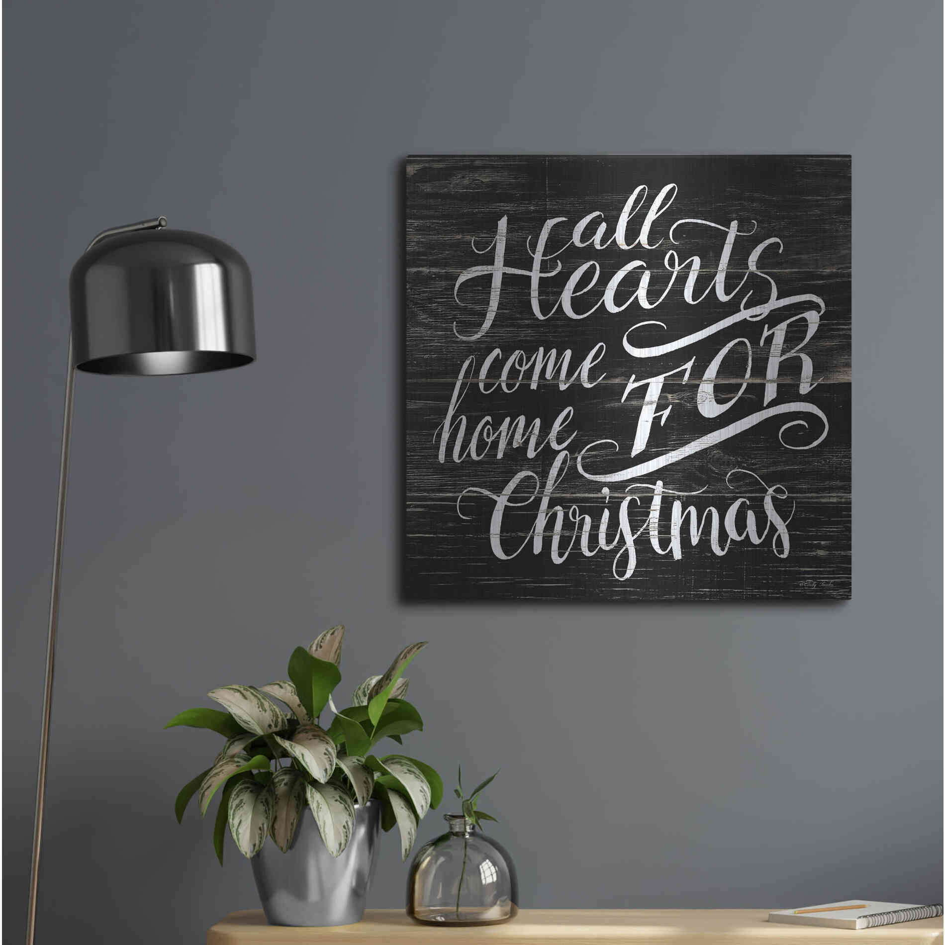 Luxe Metal Art 'Home For Christmas' by Cindy Jacobs, Metal Wall Art,24x24