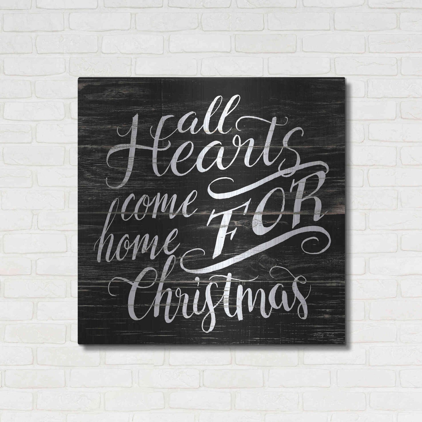 Luxe Metal Art 'Home For Christmas' by Cindy Jacobs, Metal Wall Art,36x36