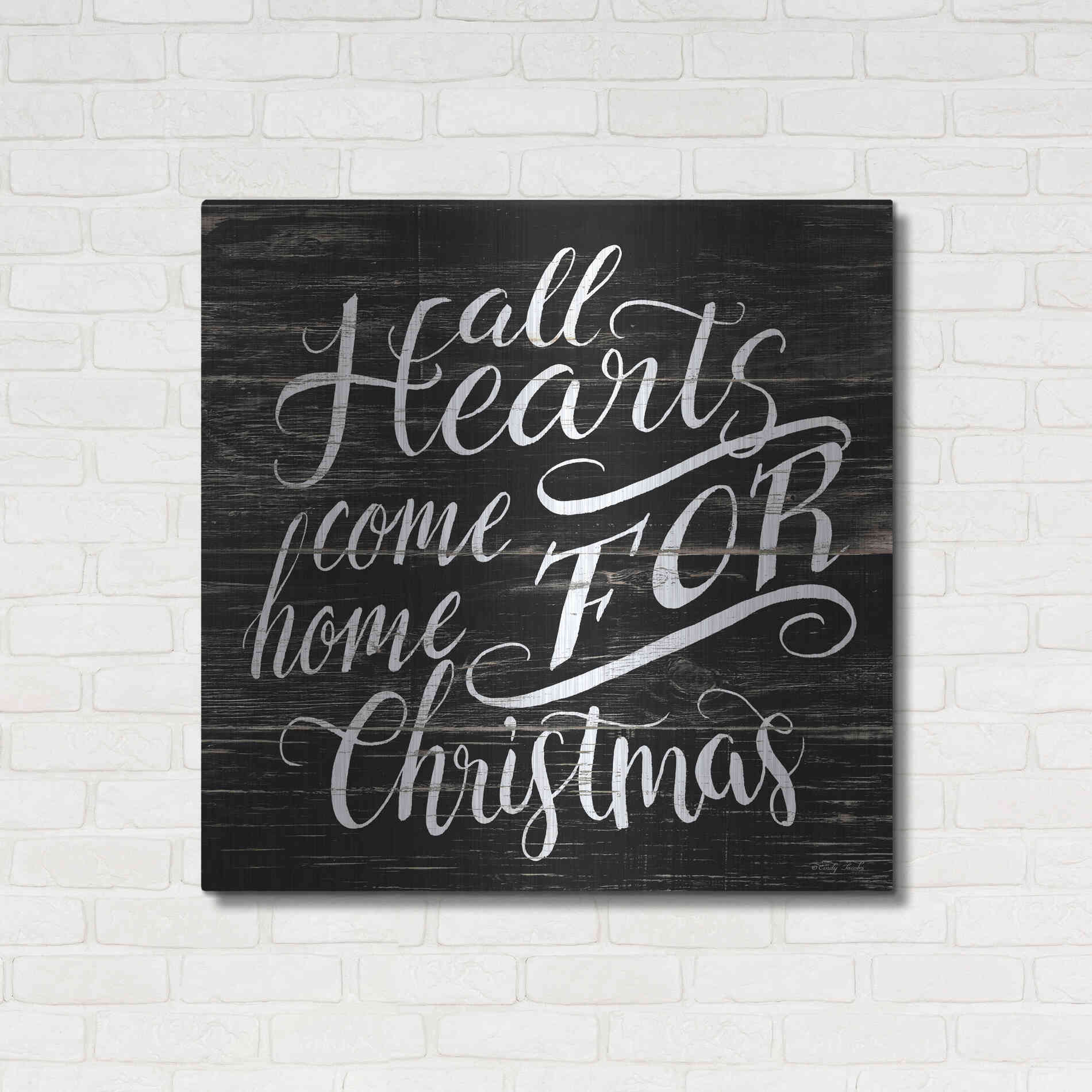 Luxe Metal Art 'Home For Christmas' by Cindy Jacobs, Metal Wall Art,36x36