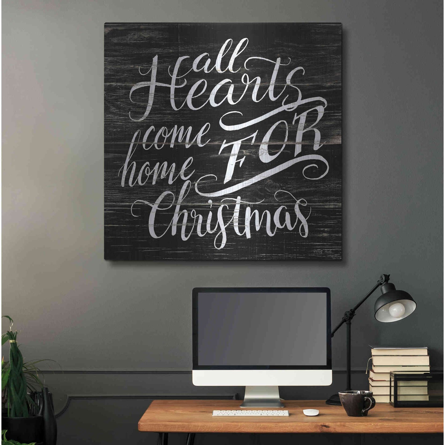 Luxe Metal Art 'Home For Christmas' by Cindy Jacobs, Metal Wall Art,36x36