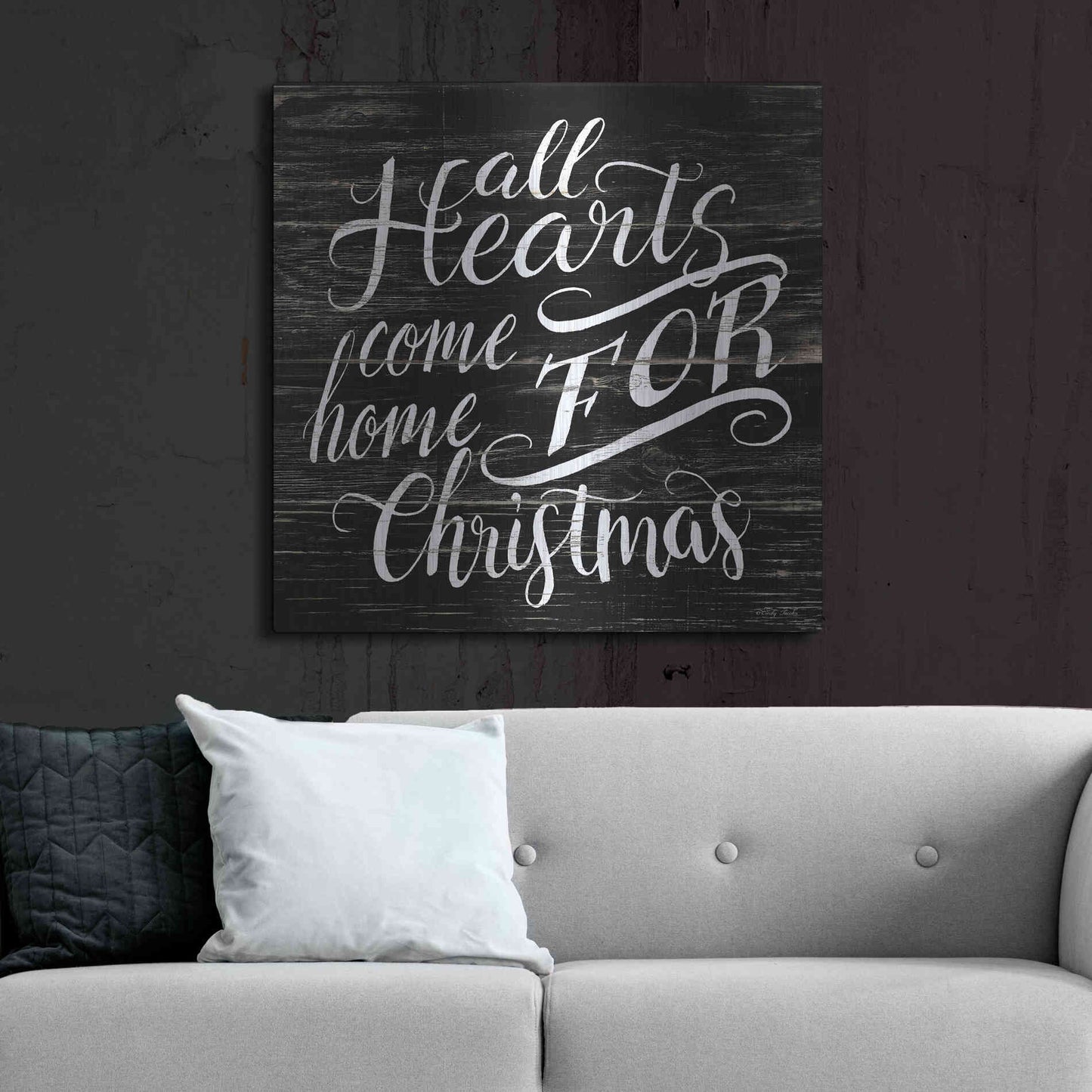 Luxe Metal Art 'Home For Christmas' by Cindy Jacobs, Metal Wall Art,36x36
