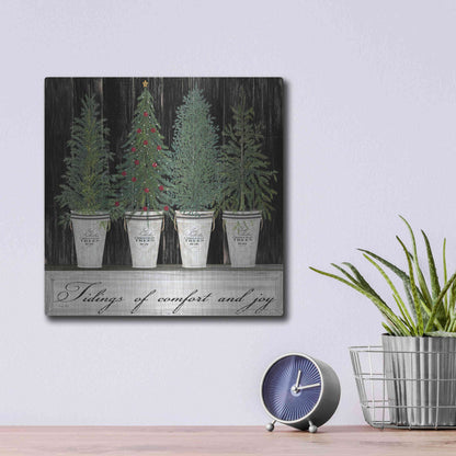 Luxe Metal Art 'Tidings of Comfort & Joy' by Cindy Jacobs, Metal Wall Art,12x12