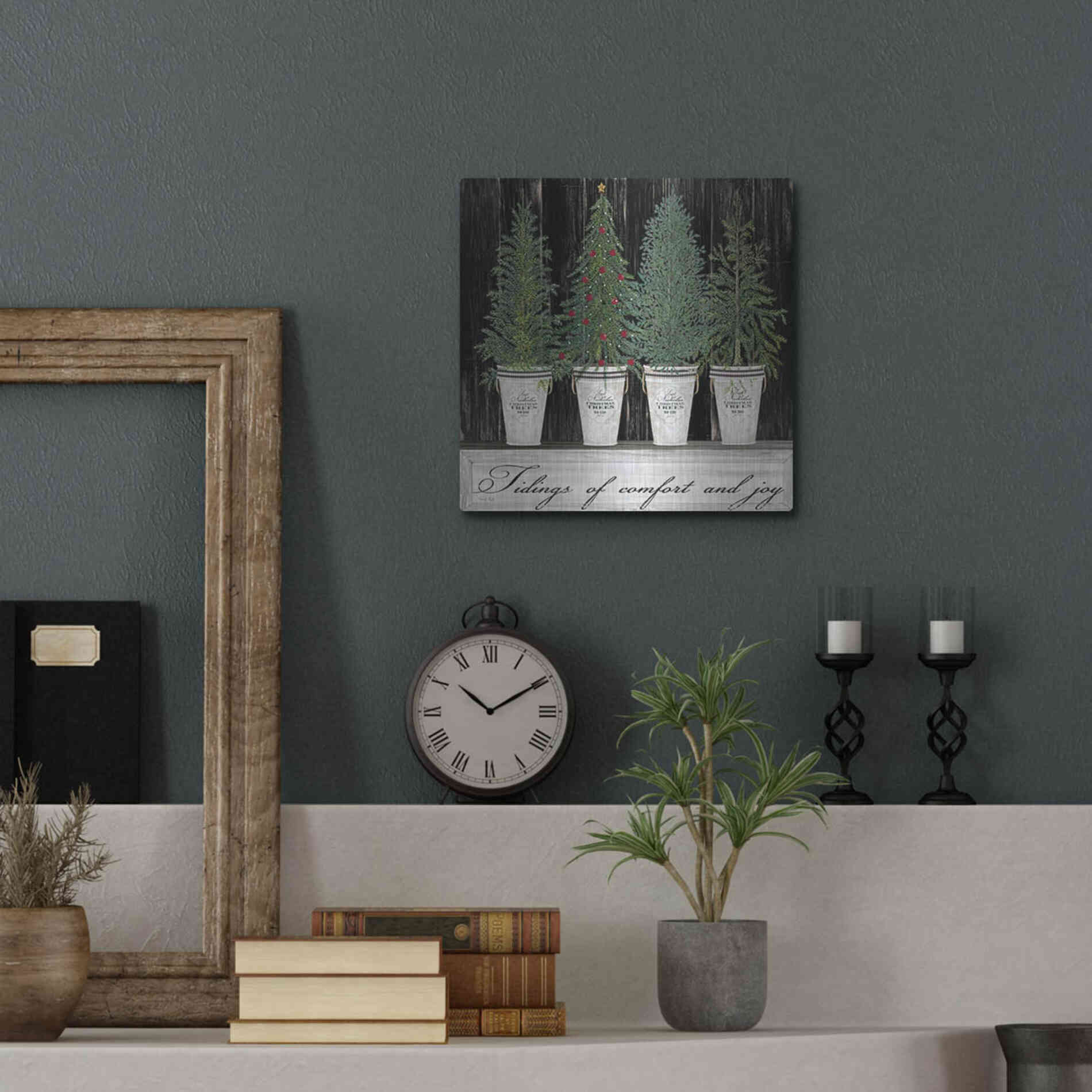 Luxe Metal Art 'Tidings of Comfort & Joy' by Cindy Jacobs, Metal Wall Art,12x12