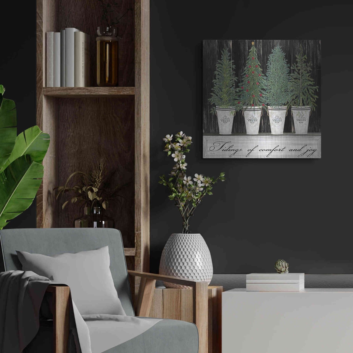 Luxe Metal Art 'Tidings of Comfort & Joy' by Cindy Jacobs, Metal Wall Art,24x24