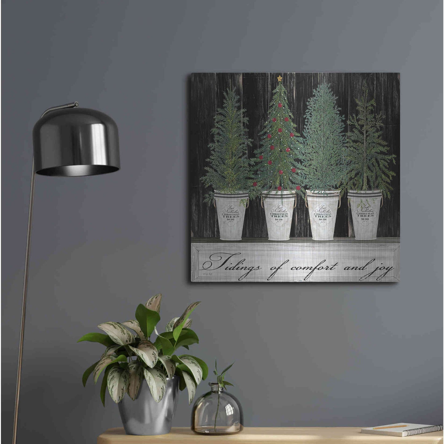 Luxe Metal Art 'Tidings of Comfort & Joy' by Cindy Jacobs, Metal Wall Art,24x24