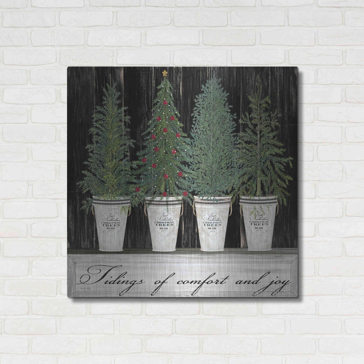 Luxe Metal Art 'Tidings of Comfort & Joy' by Cindy Jacobs, Metal Wall Art,36x36