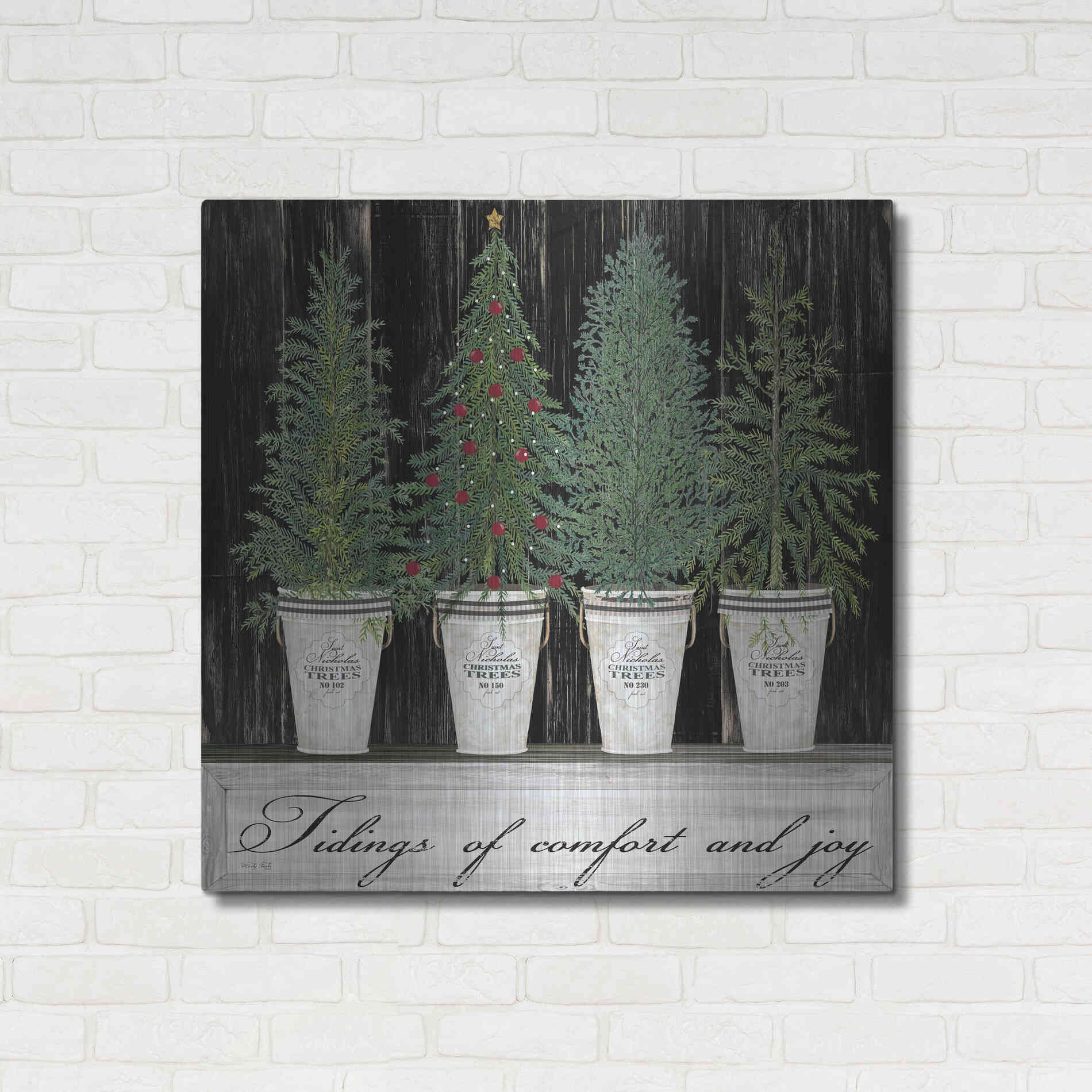 Luxe Metal Art 'Tidings of Comfort & Joy' by Cindy Jacobs, Metal Wall Art,36x36