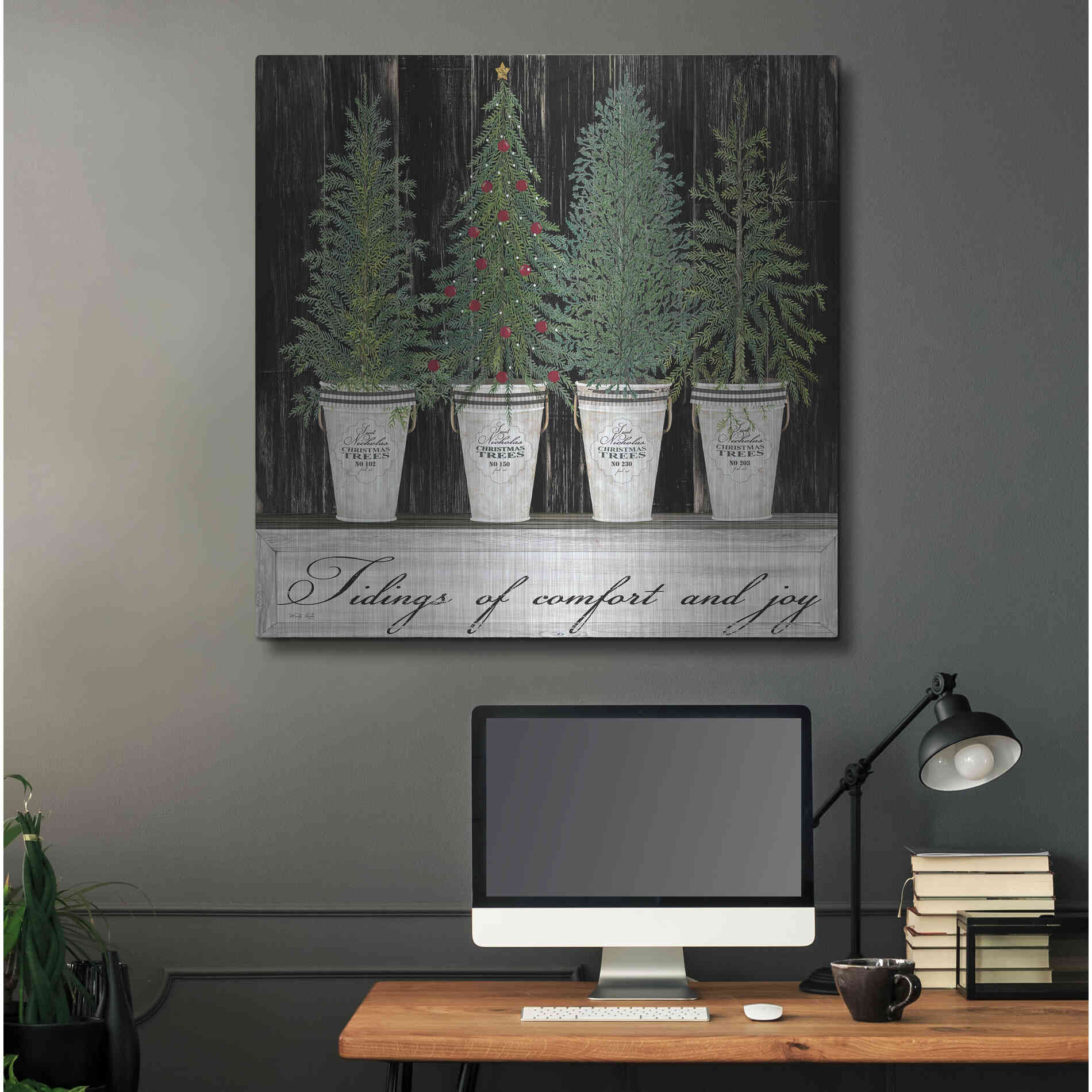 Luxe Metal Art 'Tidings of Comfort & Joy' by Cindy Jacobs, Metal Wall Art,36x36