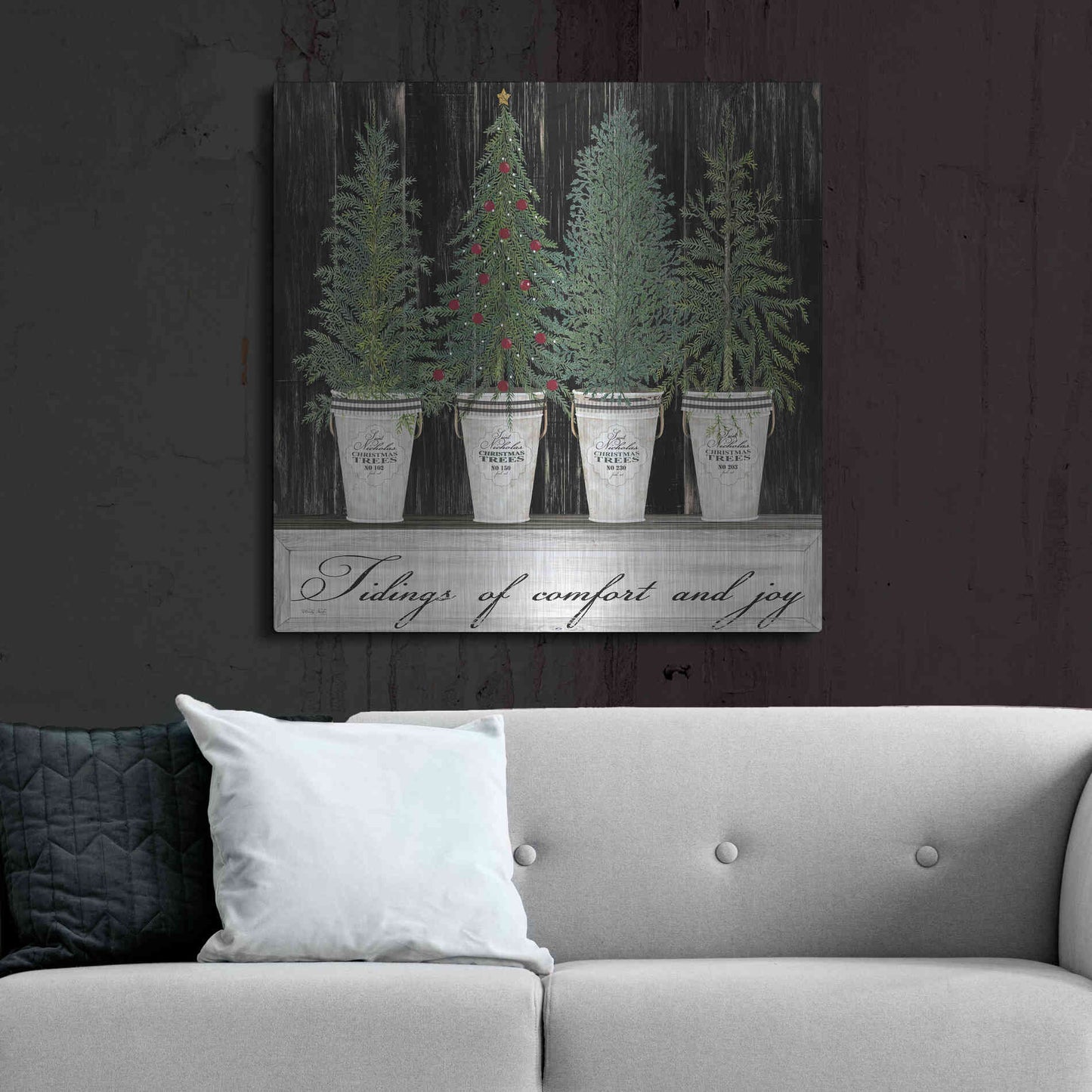 Luxe Metal Art 'Tidings of Comfort & Joy' by Cindy Jacobs, Metal Wall Art,36x36