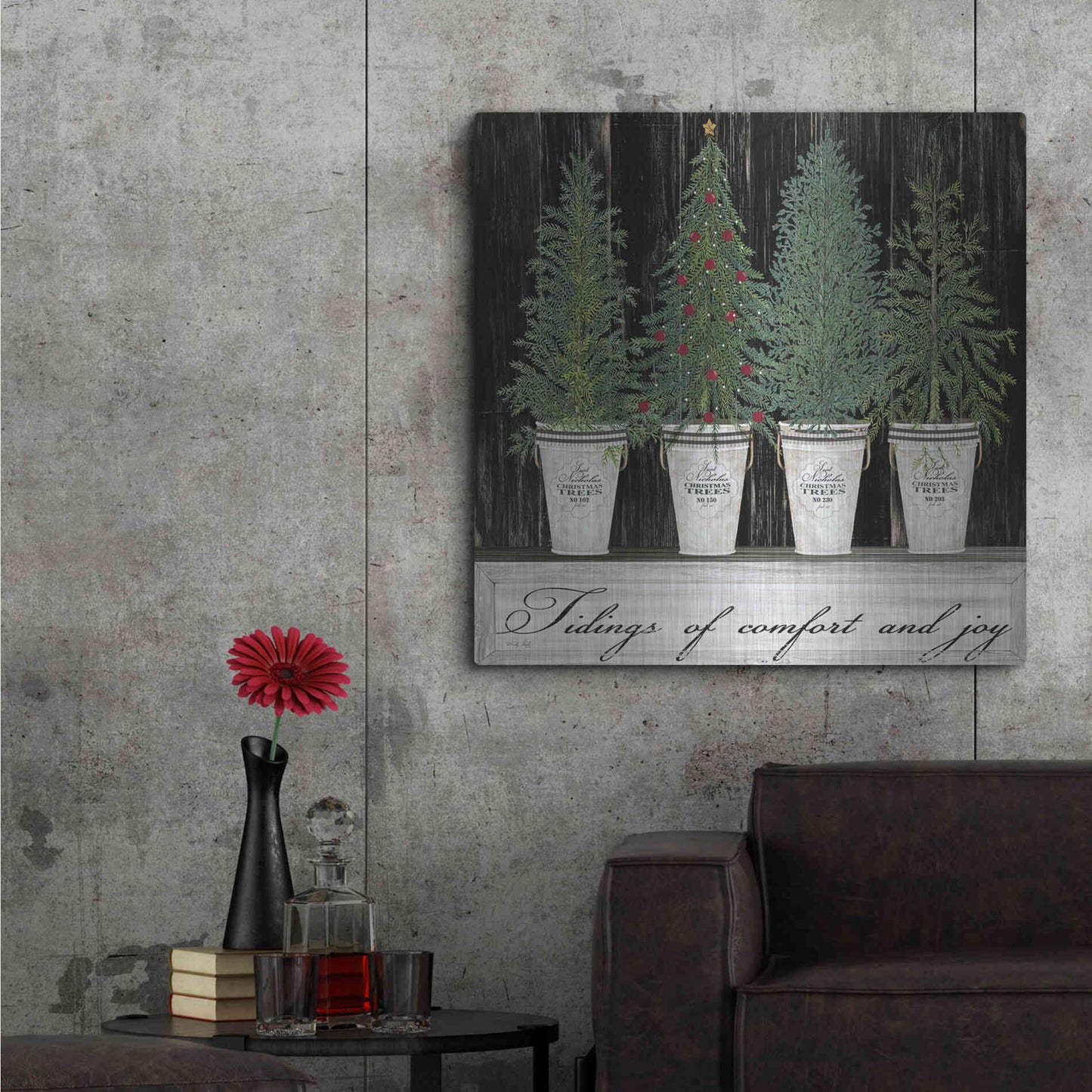 Luxe Metal Art 'Tidings of Comfort & Joy' by Cindy Jacobs, Metal Wall Art,36x36