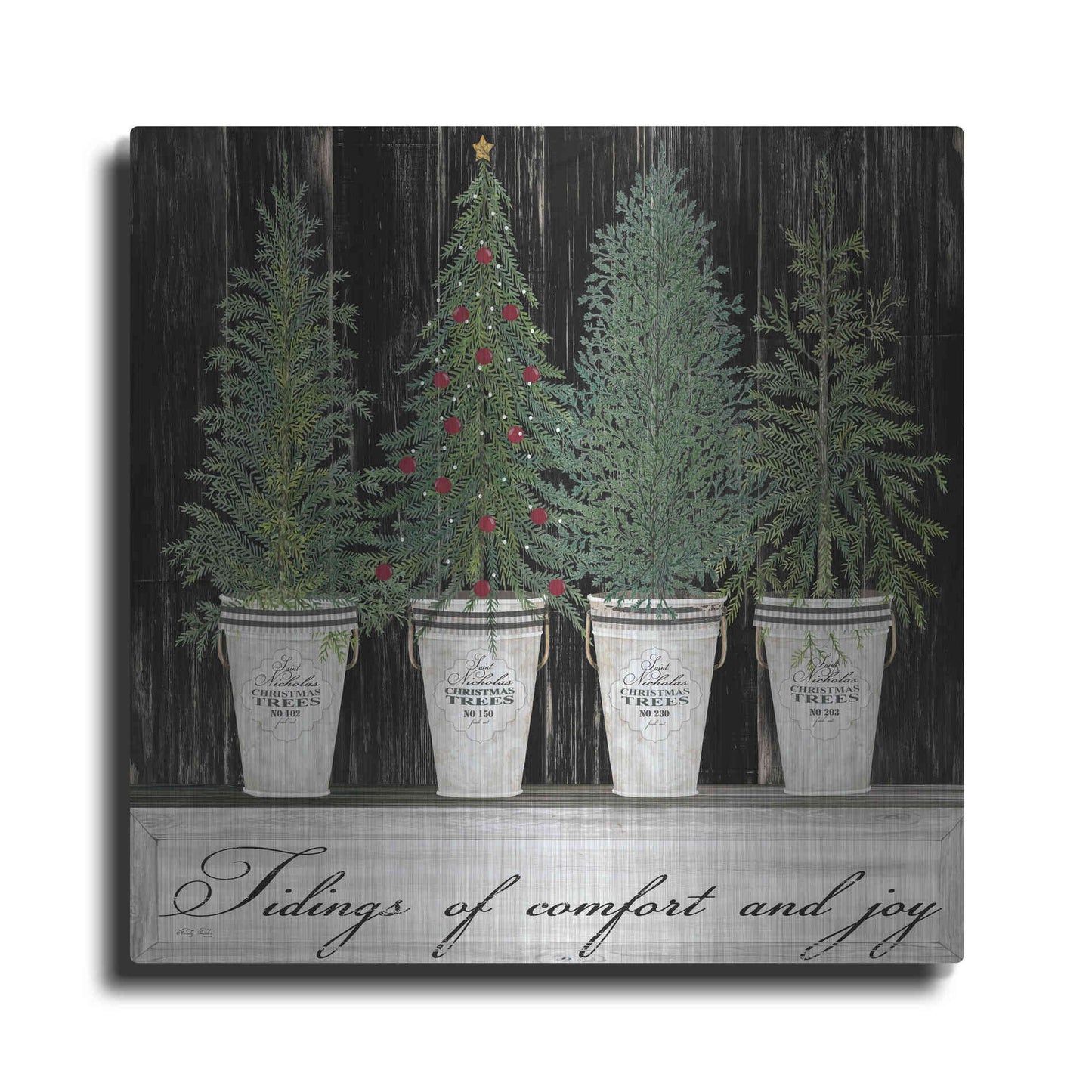 Luxe Metal Art 'Tidings of Comfort & Joy' by Cindy Jacobs, Metal Wall Art