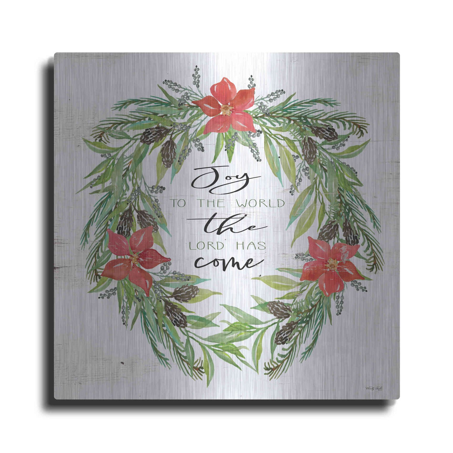 Luxe Metal Art 'Joy to the World Wreath' by Cindy Jacobs, Metal Wall Art