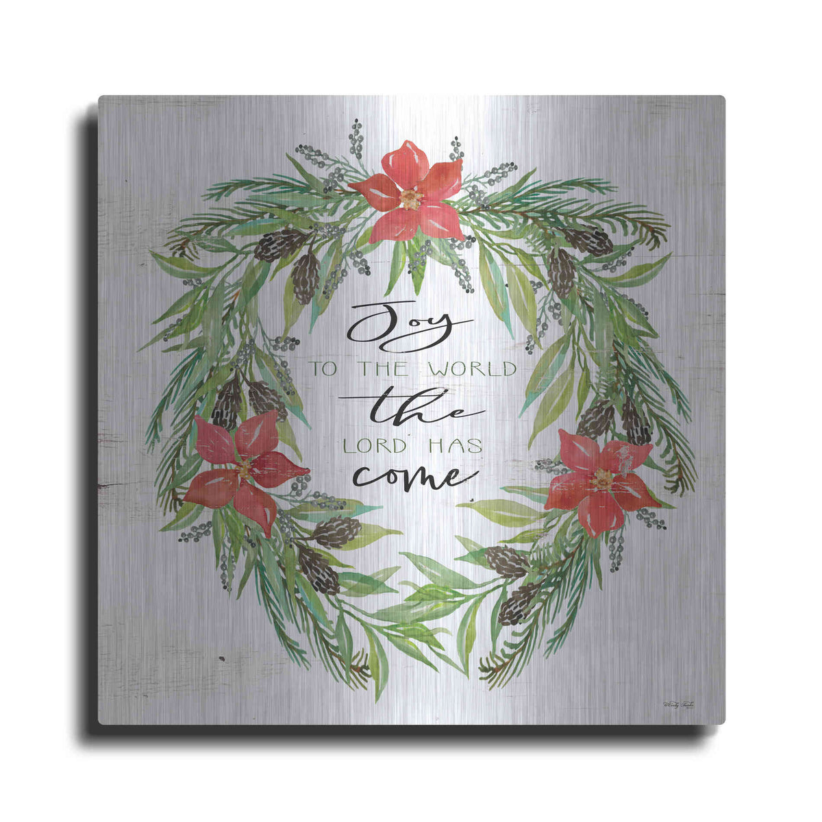 Luxe Metal Art 'Joy to the World Wreath' by Cindy Jacobs, Metal Wall Art