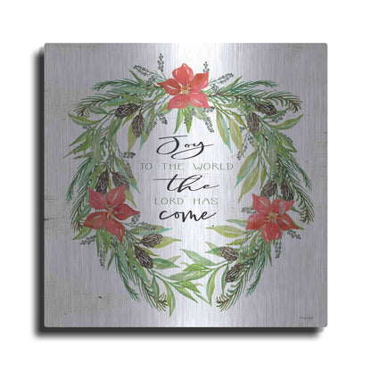 Luxe Metal Art 'Joy to the World Wreath' by Cindy Jacobs, Metal Wall Art