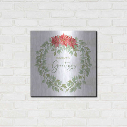 Luxe Metal Art 'Season's Greetings Wreath' by Cindy Jacobs, Metal Wall Art,24x24