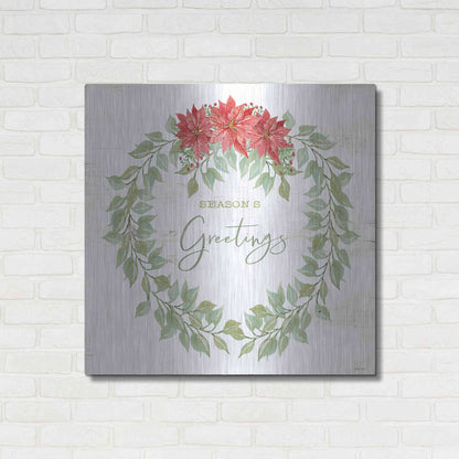 Luxe Metal Art 'Season's Greetings Wreath' by Cindy Jacobs, Metal Wall Art,36x36