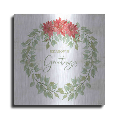 Luxe Metal Art 'Season's Greetings Wreath' by Cindy Jacobs, Metal Wall Art