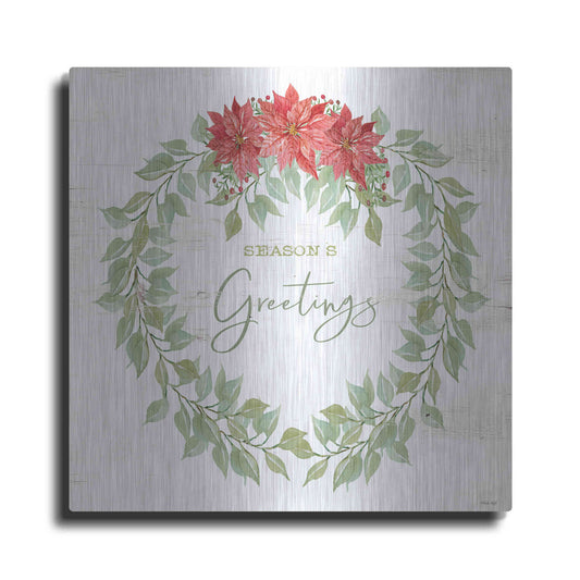 Luxe Metal Art 'Season's Greetings Wreath' by Cindy Jacobs, Metal Wall Art