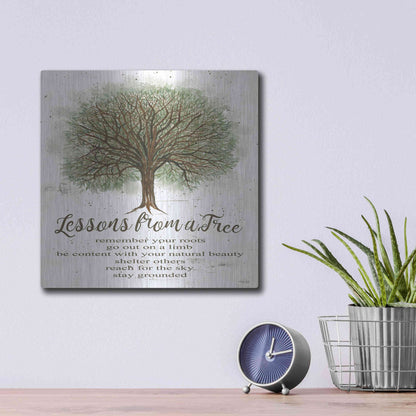 Luxe Metal Art 'Lessons From a Tree' by Cindy Jacobs, Metal Wall Art,12x12