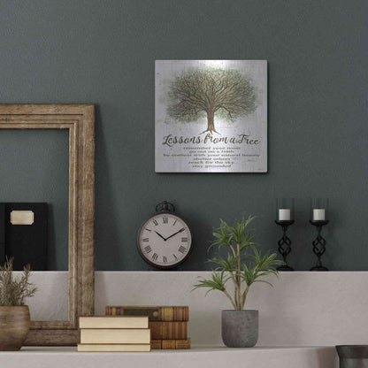 Luxe Metal Art 'Lessons From a Tree' by Cindy Jacobs, Metal Wall Art,12x12