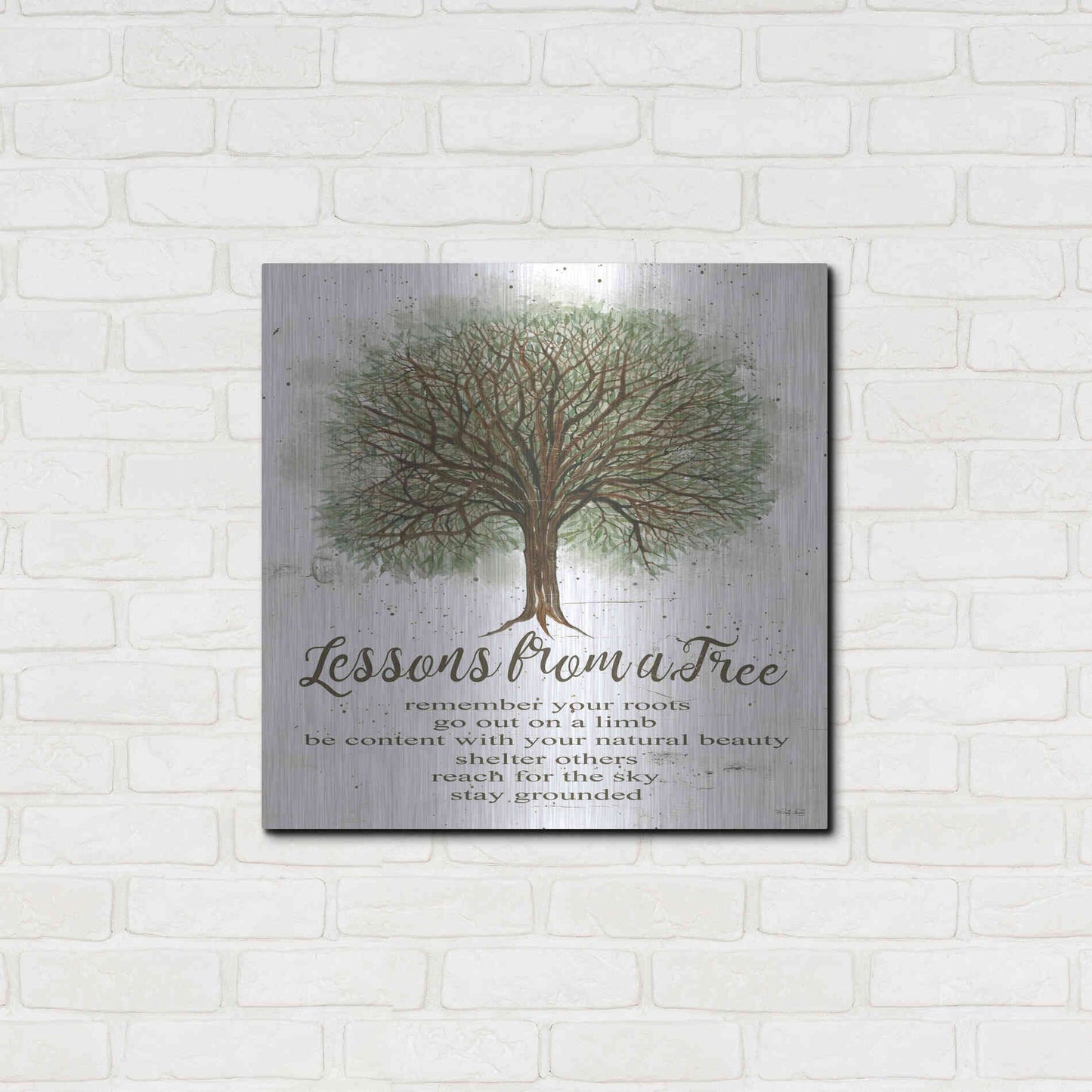 Luxe Metal Art 'Lessons From a Tree' by Cindy Jacobs, Metal Wall Art,24x24