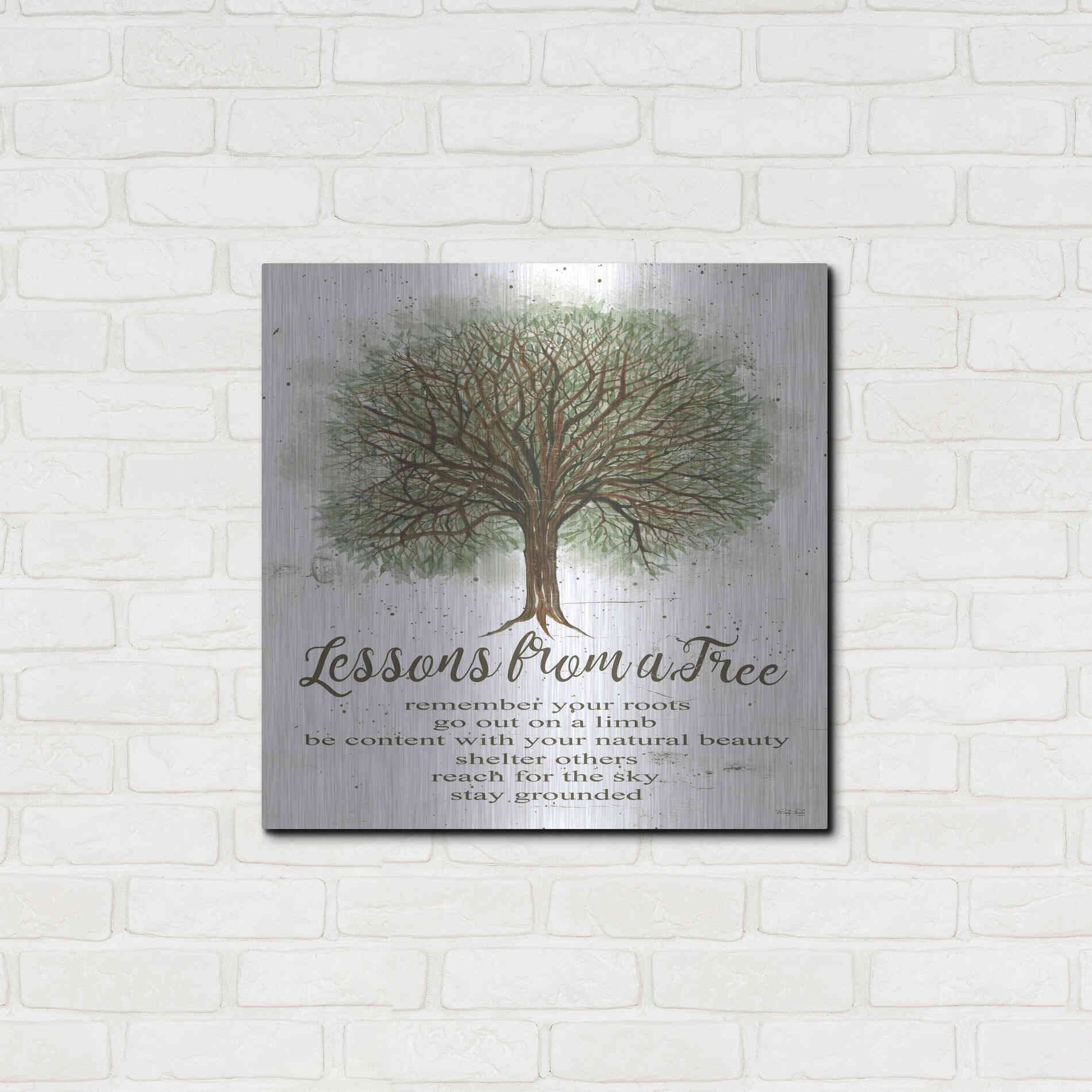 Luxe Metal Art 'Lessons From a Tree' by Cindy Jacobs, Metal Wall Art,24x24