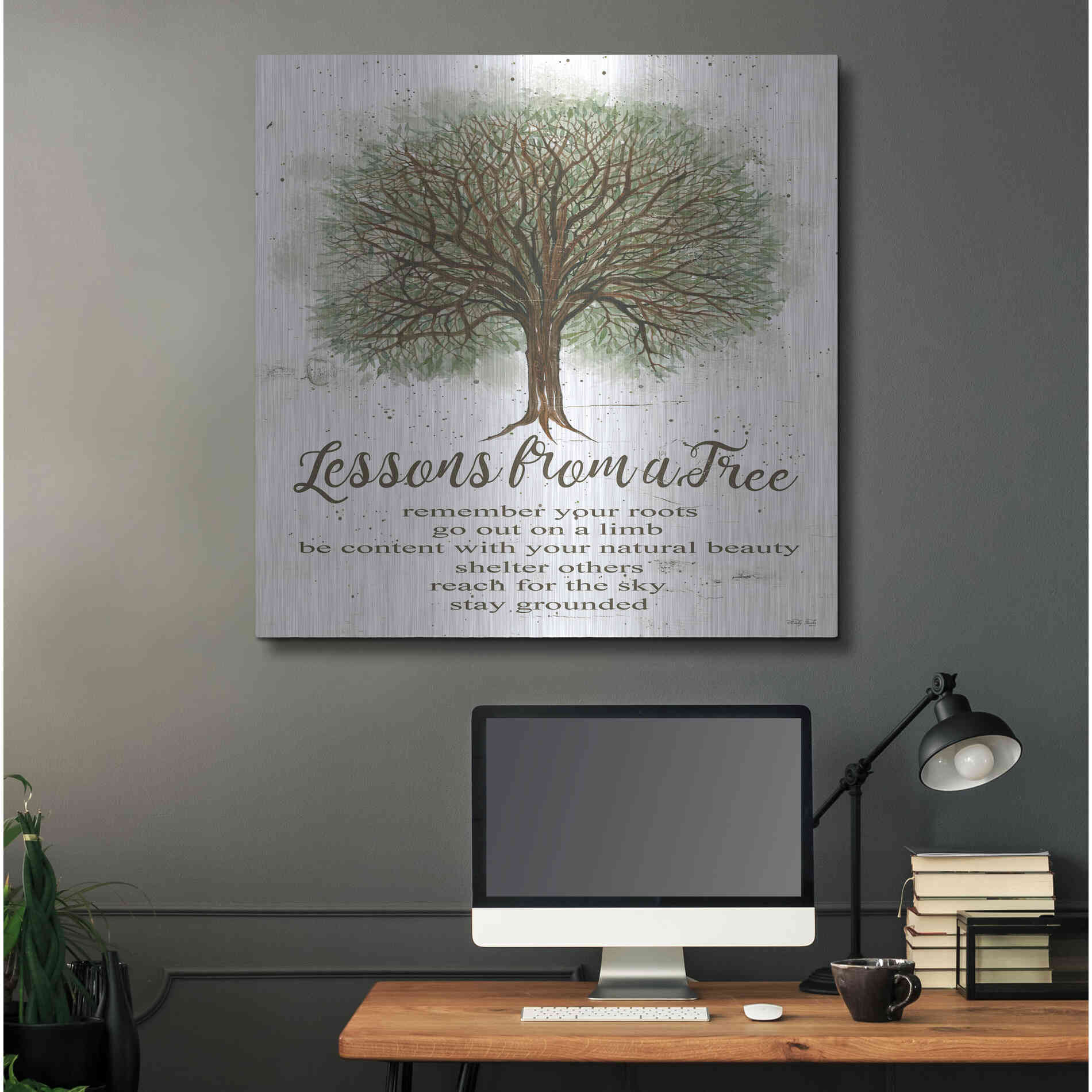 Luxe Metal Art 'Lessons From a Tree' by Cindy Jacobs, Metal Wall Art,36x36