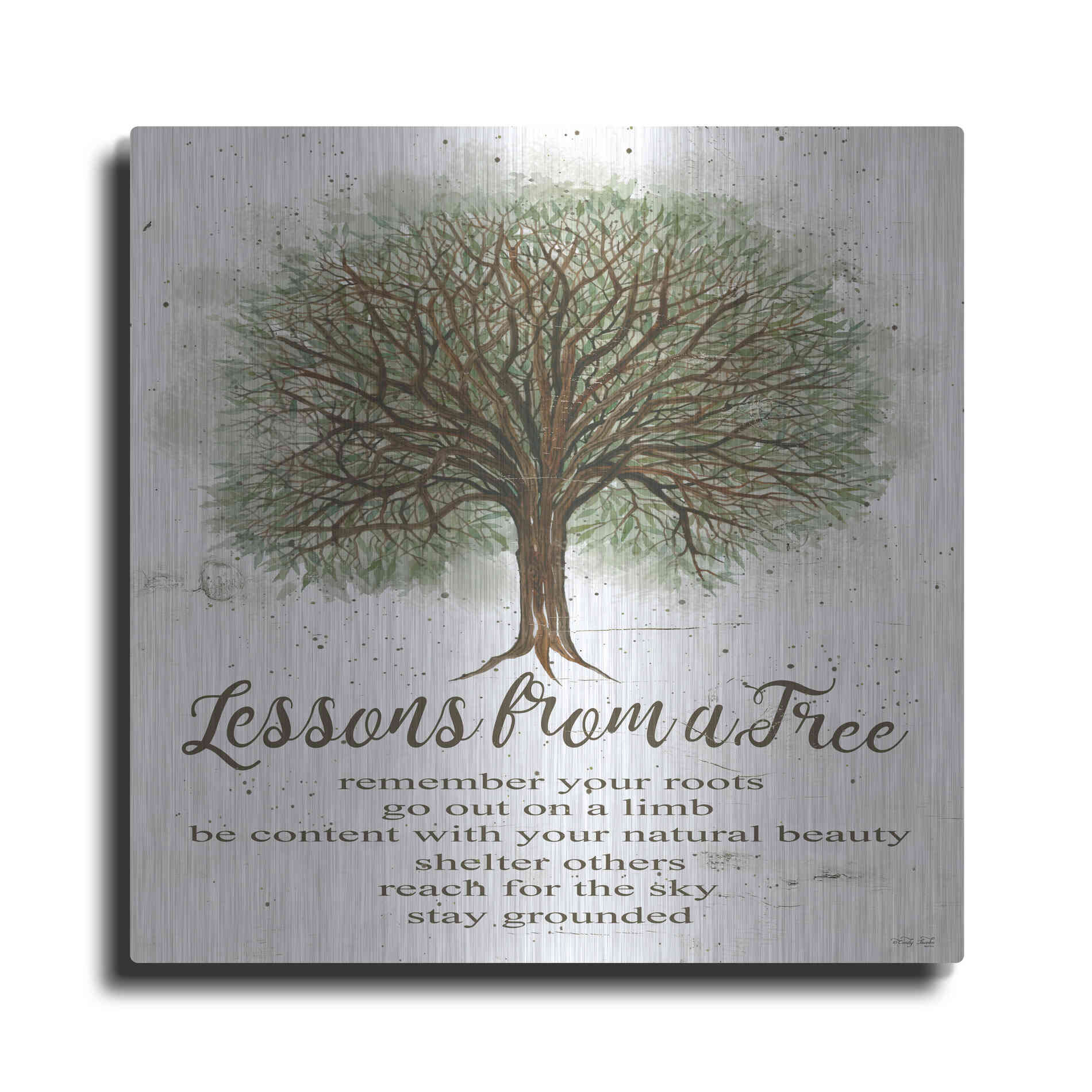 Luxe Metal Art 'Lessons From a Tree' by Cindy Jacobs, Metal Wall Art