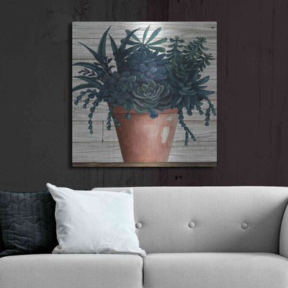 Luxe Metal Art 'Remarkable Succulents III' by Cindy Jacobs, Metal Wall Art,36x36