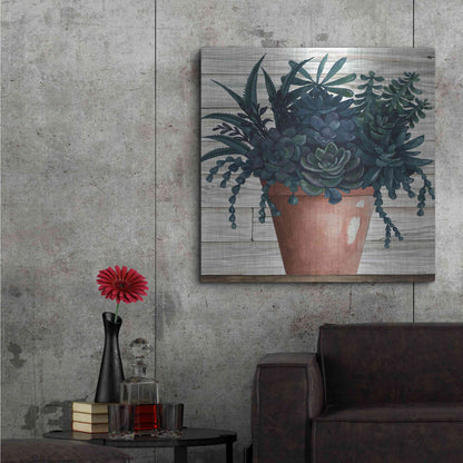 Luxe Metal Art 'Remarkable Succulents III' by Cindy Jacobs, Metal Wall Art,36x36