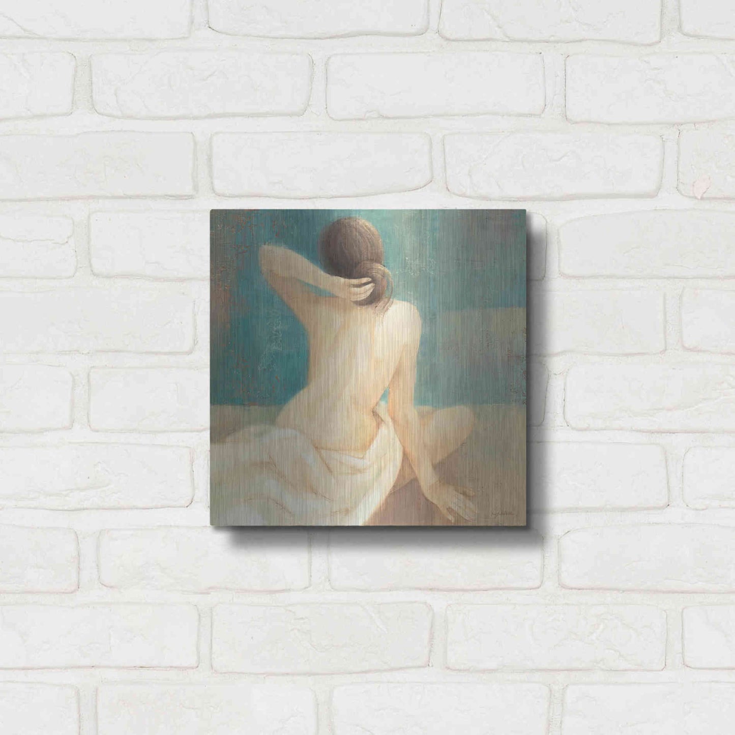 Luxe Metal Art 'Thoughtfulness I' by Albena Hristova, Metal Wall Art,12x12