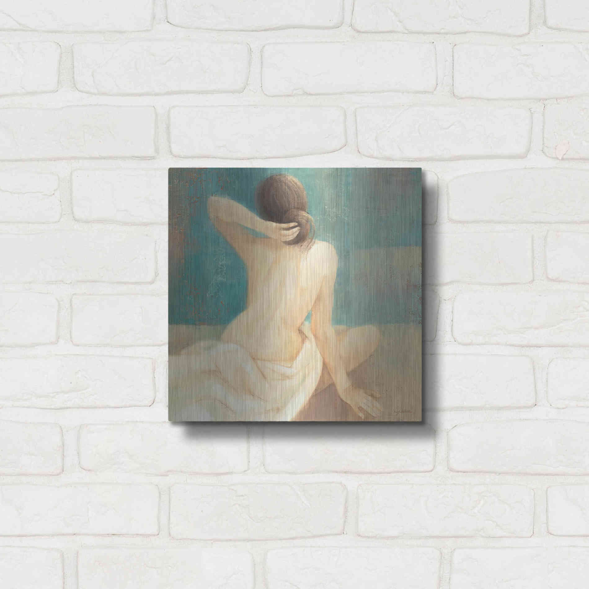 Luxe Metal Art 'Thoughtfulness I' by Albena Hristova, Metal Wall Art,12x12