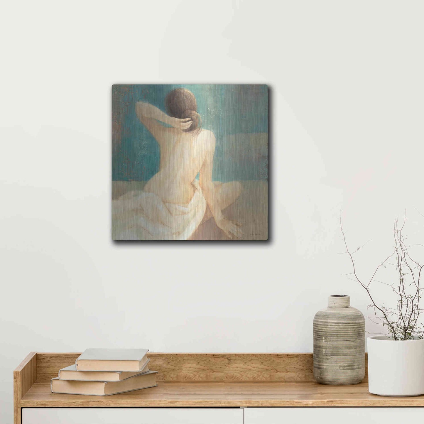 Luxe Metal Art 'Thoughtfulness I' by Albena Hristova, Metal Wall Art,12x12