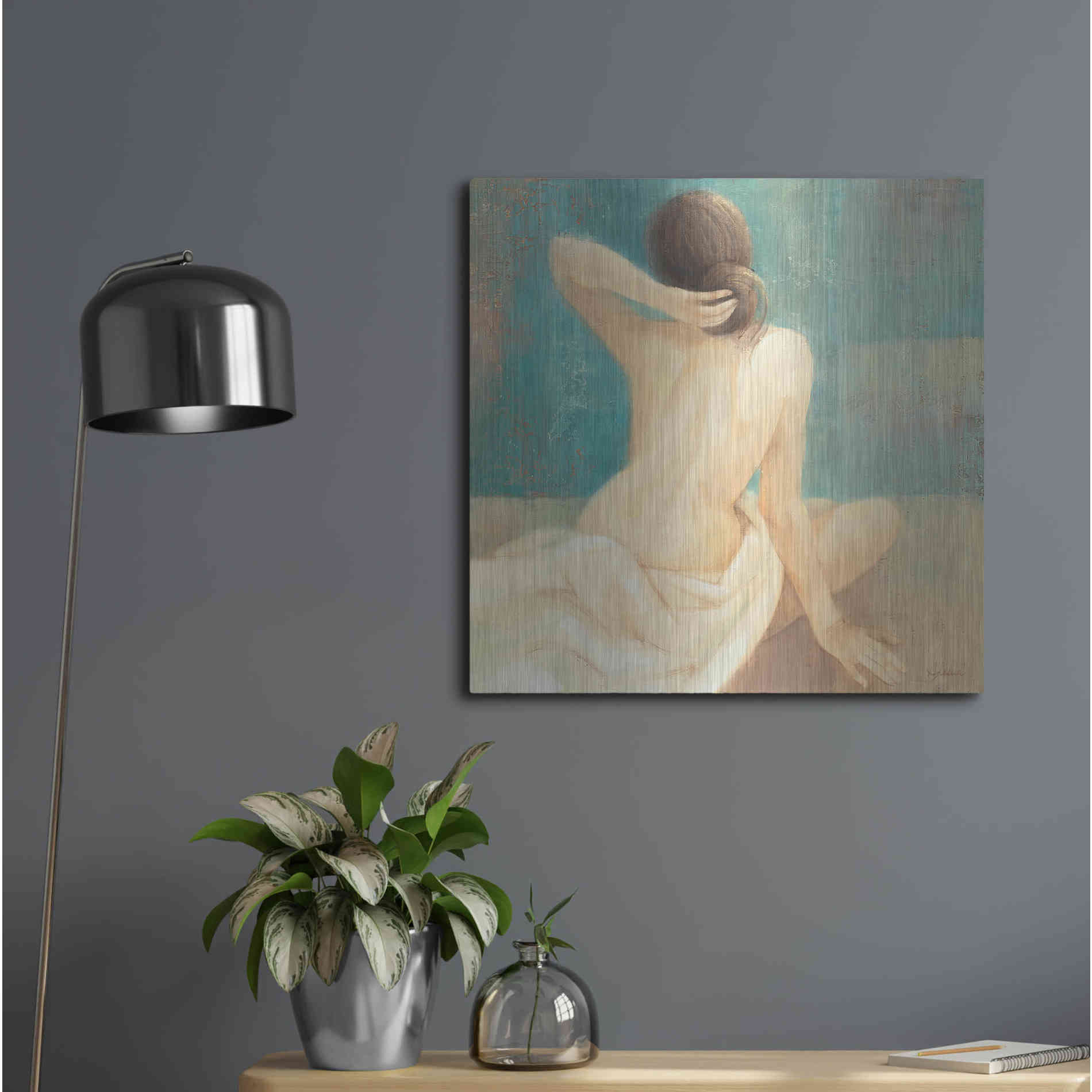 Luxe Metal Art 'Thoughtfulness I' by Albena Hristova, Metal Wall Art,24x24