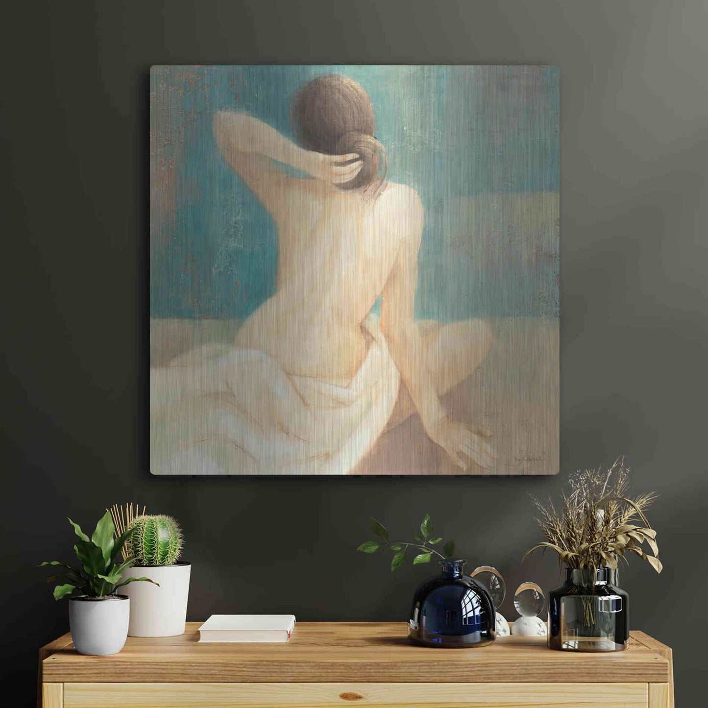 Luxe Metal Art 'Thoughtfulness I' by Albena Hristova, Metal Wall Art,24x24