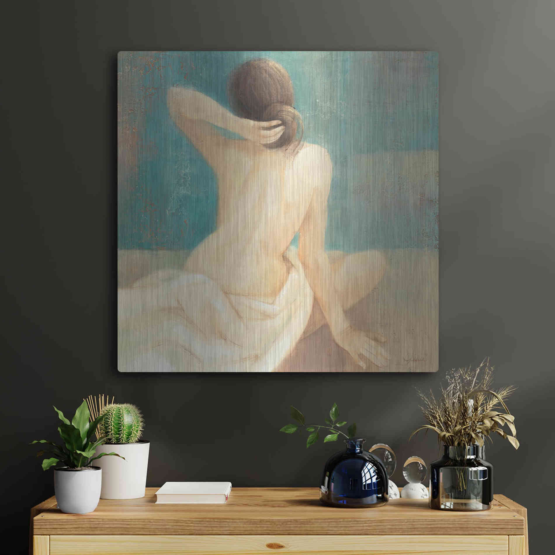 Luxe Metal Art 'Thoughtfulness I' by Albena Hristova, Metal Wall Art,24x24