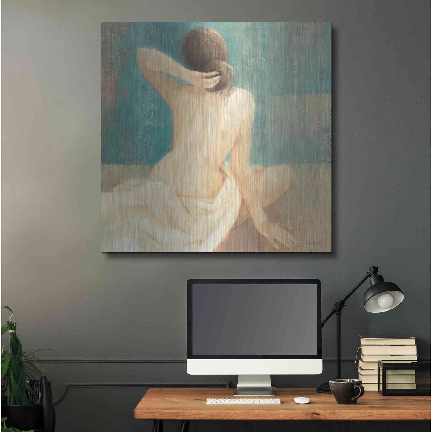 Luxe Metal Art 'Thoughtfulness I' by Albena Hristova, Metal Wall Art,36x36