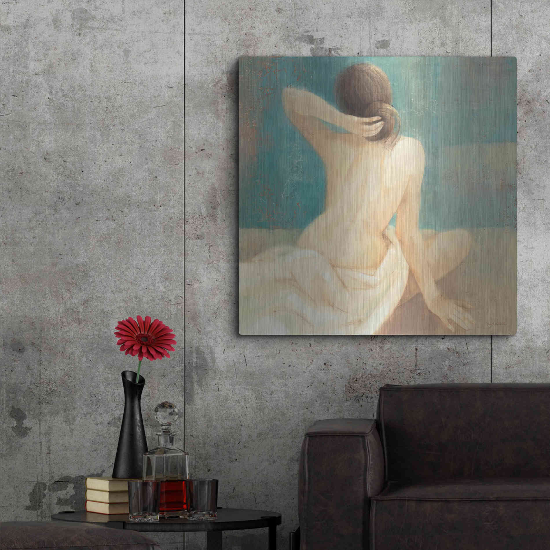 Luxe Metal Art 'Thoughtfulness I' by Albena Hristova, Metal Wall Art,36x36