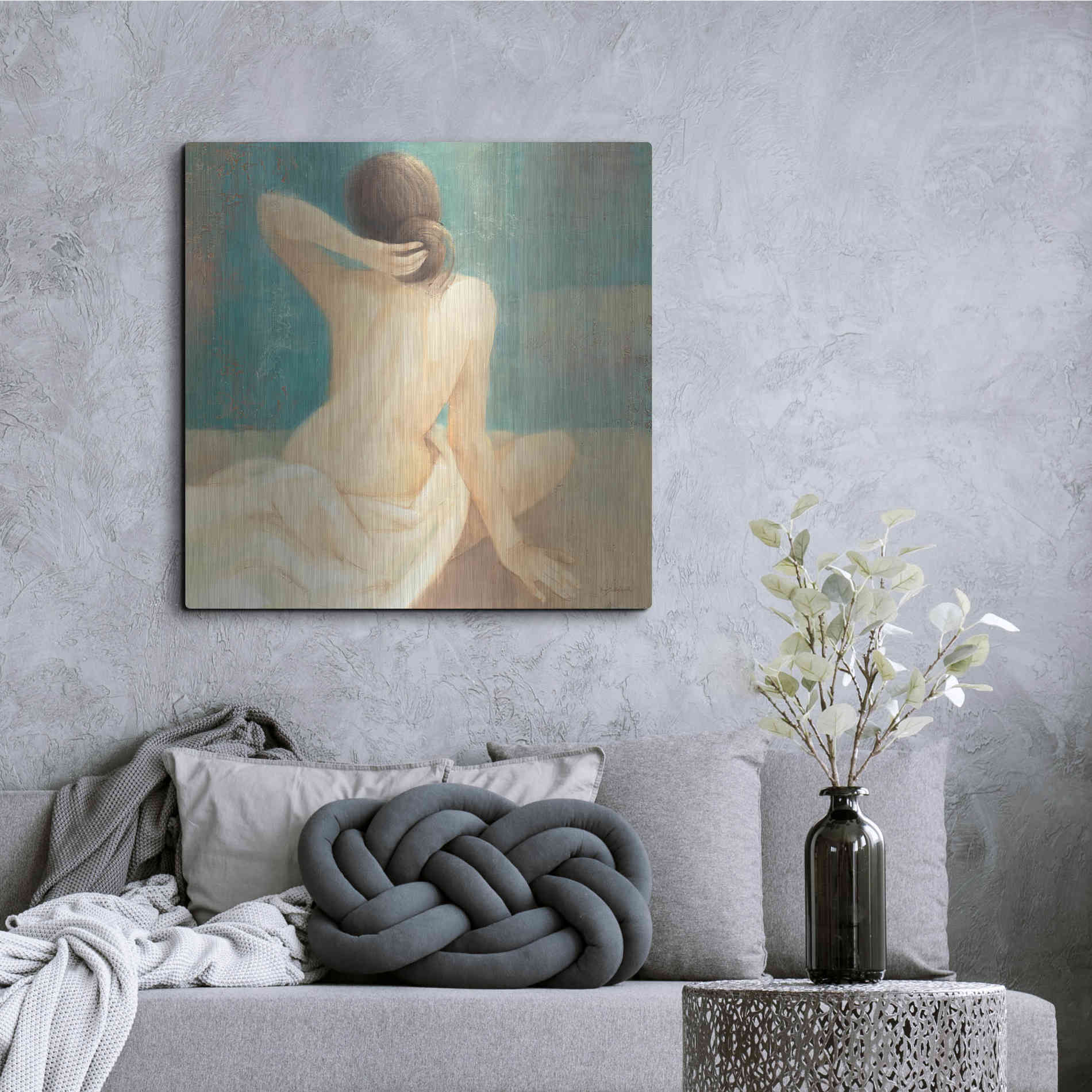 Luxe Metal Art 'Thoughtfulness I' by Albena Hristova, Metal Wall Art,36x36