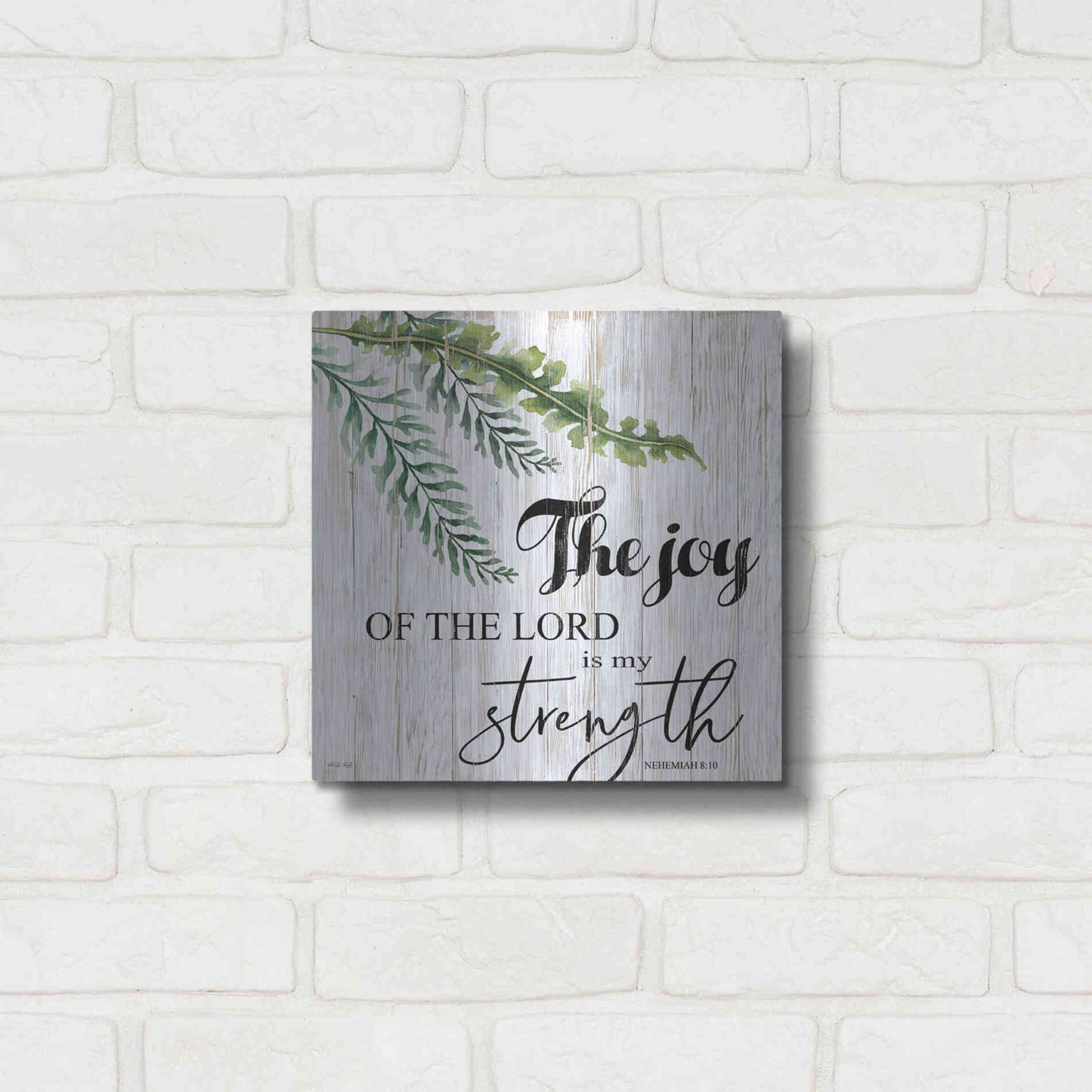 Luxe Metal Art 'The Joy of the Lord is My Strength' by Cindy Jacobs, Metal Wall Art,12x12