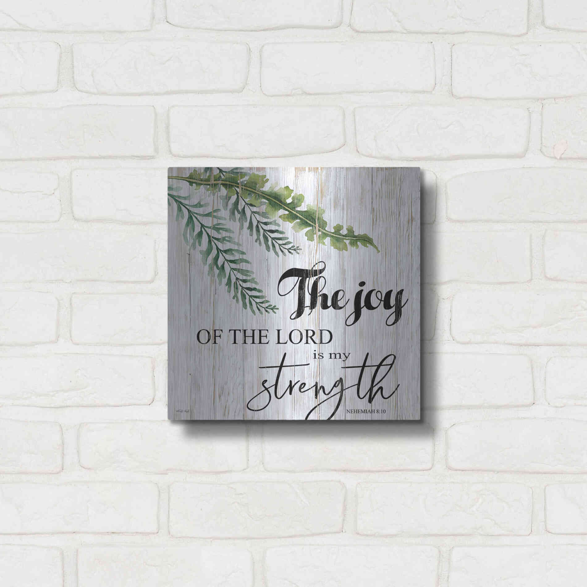 Luxe Metal Art 'The Joy of the Lord is My Strength' by Cindy Jacobs, Metal Wall Art,12x12