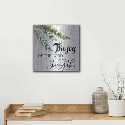 Luxe Metal Art 'The Joy of the Lord is My Strength' by Cindy Jacobs, Metal Wall Art,12x12