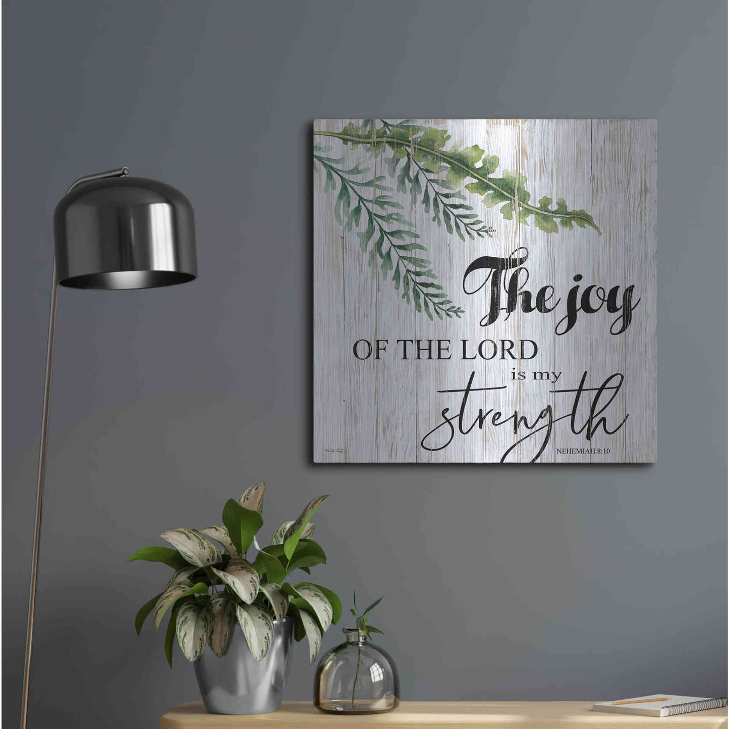 Luxe Metal Art 'The Joy of the Lord is My Strength' by Cindy Jacobs, Metal Wall Art,24x24