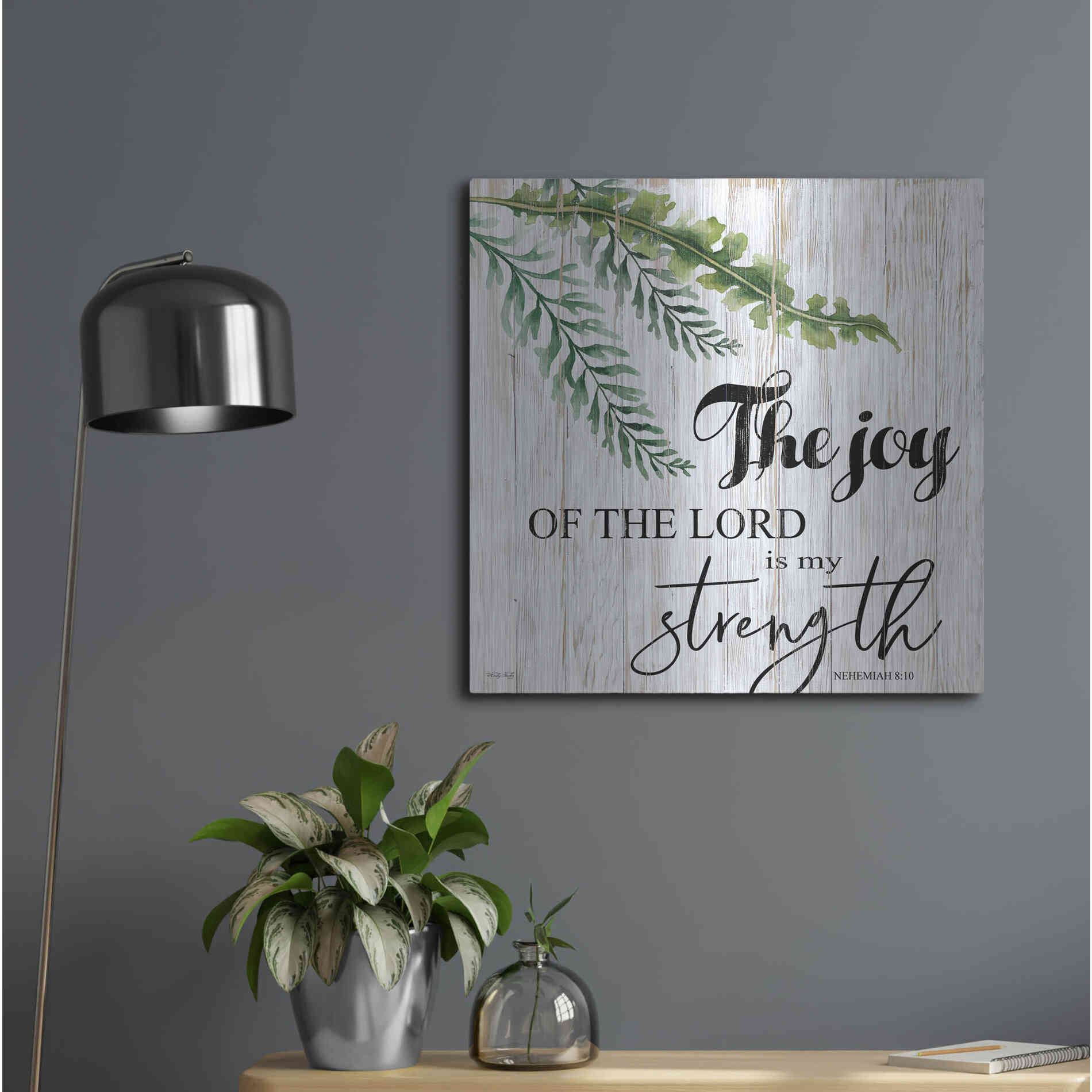 Luxe Metal Art 'The Joy of the Lord is My Strength' by Cindy Jacobs, Metal Wall Art,24x24