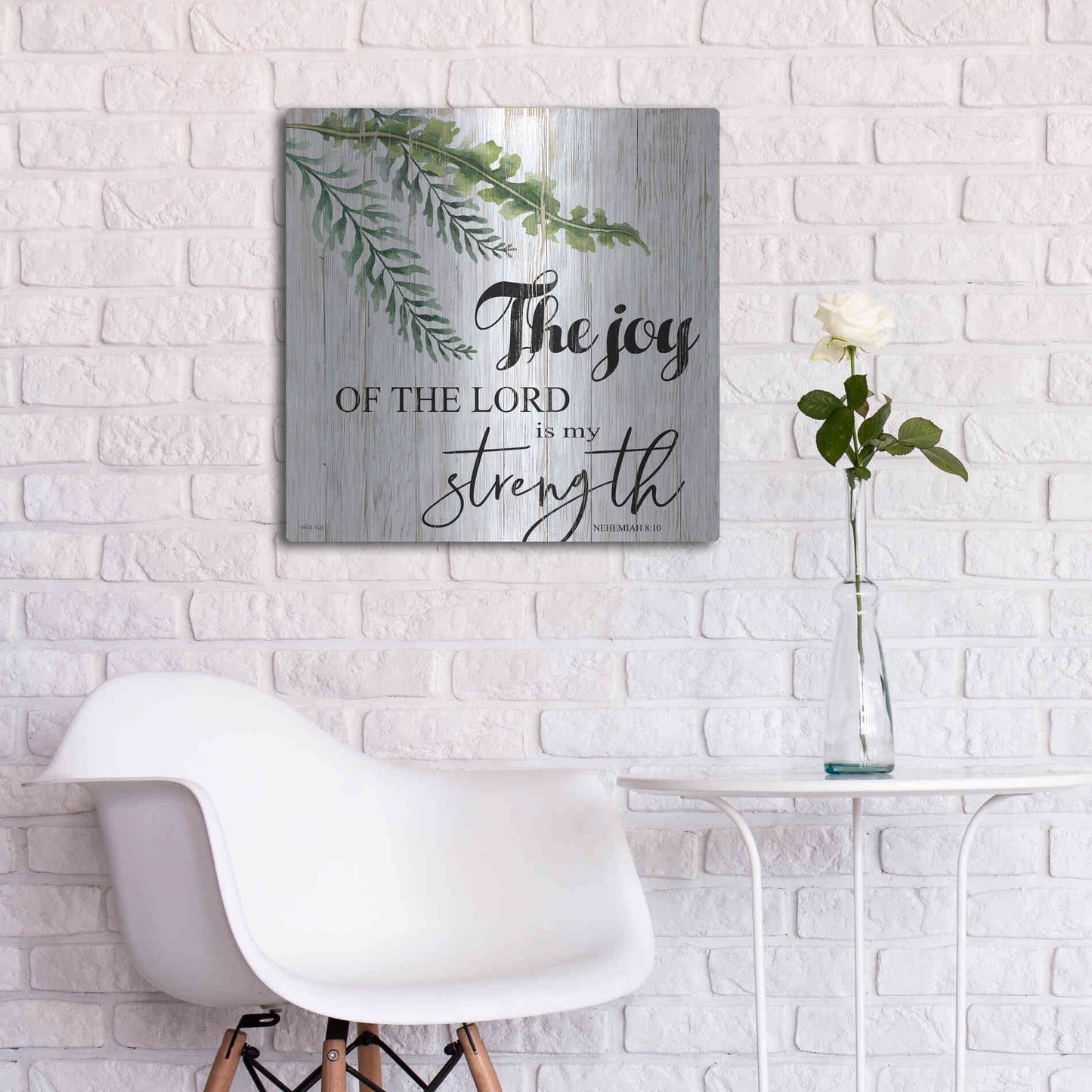 Luxe Metal Art 'The Joy of the Lord is My Strength' by Cindy Jacobs, Metal Wall Art,24x24