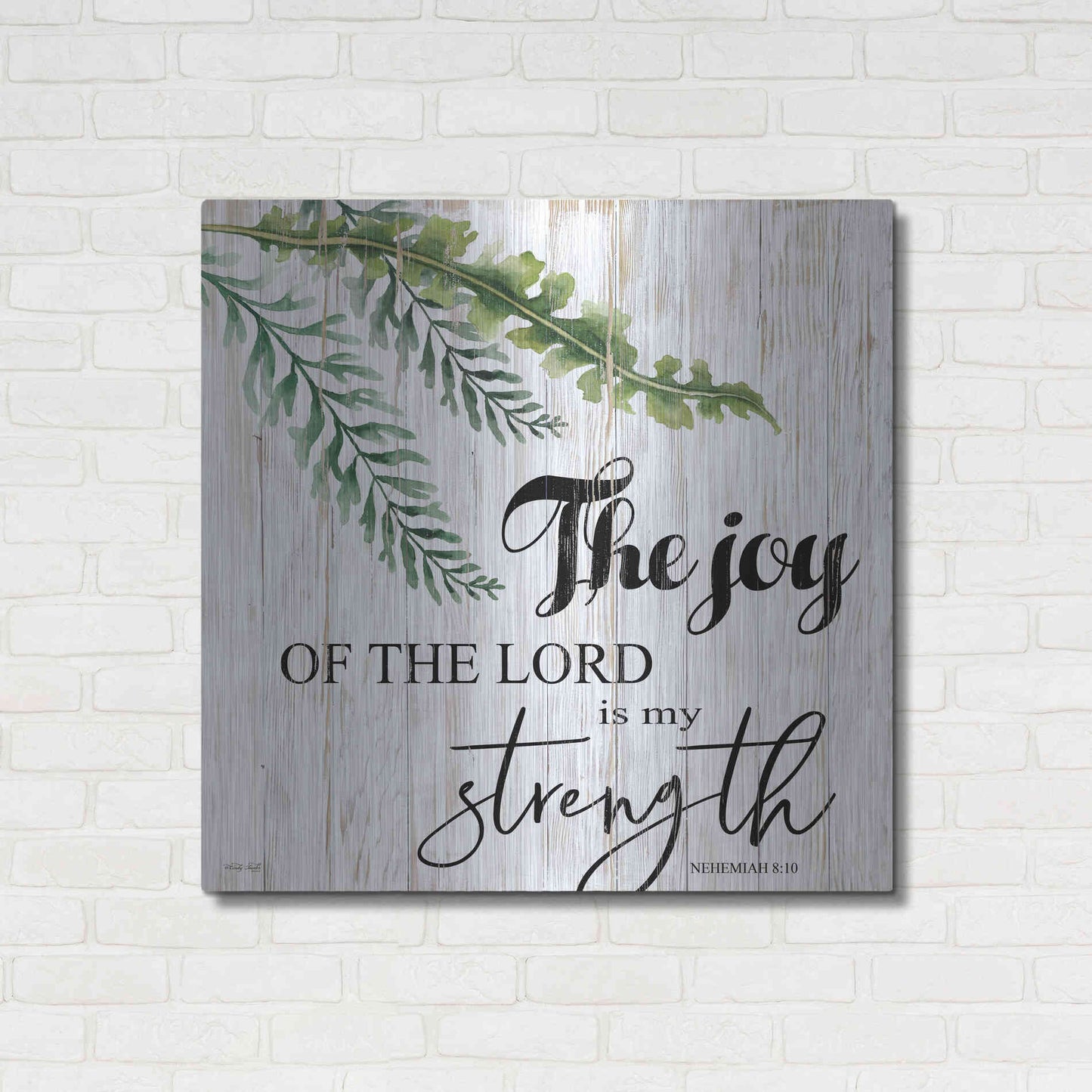 Luxe Metal Art 'The Joy of the Lord is My Strength' by Cindy Jacobs, Metal Wall Art,36x36