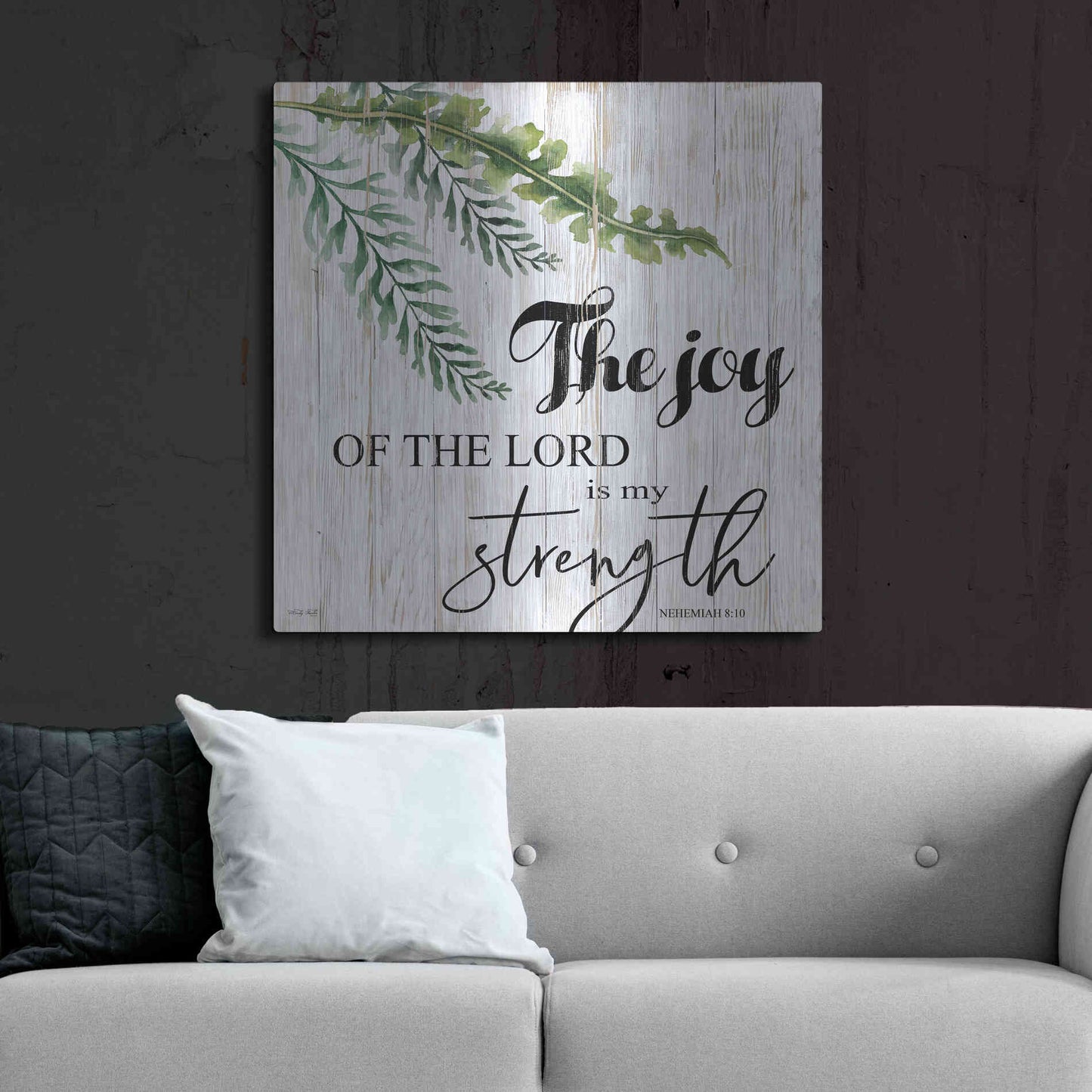 Luxe Metal Art 'The Joy of the Lord is My Strength' by Cindy Jacobs, Metal Wall Art,36x36