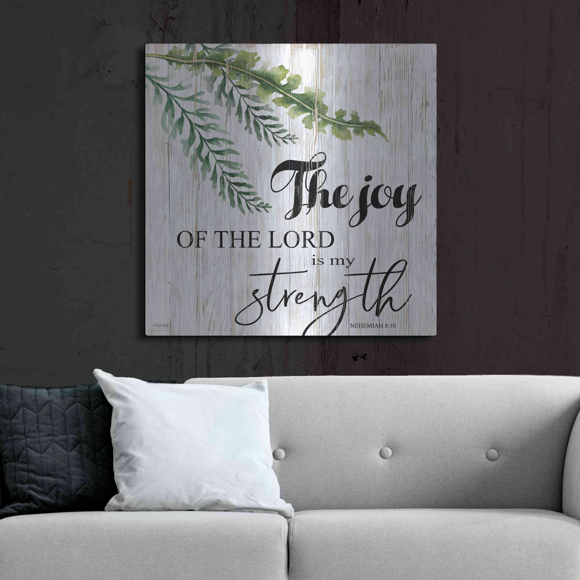 Luxe Metal Art 'The Joy of the Lord is My Strength' by Cindy Jacobs, Metal Wall Art,36x36